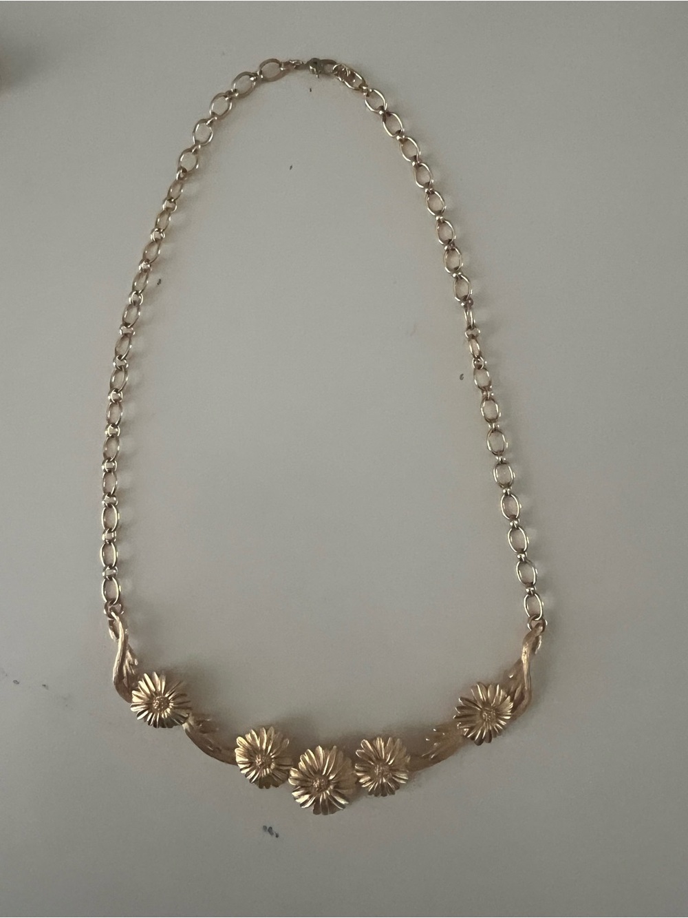 Monet Gold-Tone Floral Chain Necklace—like new!!